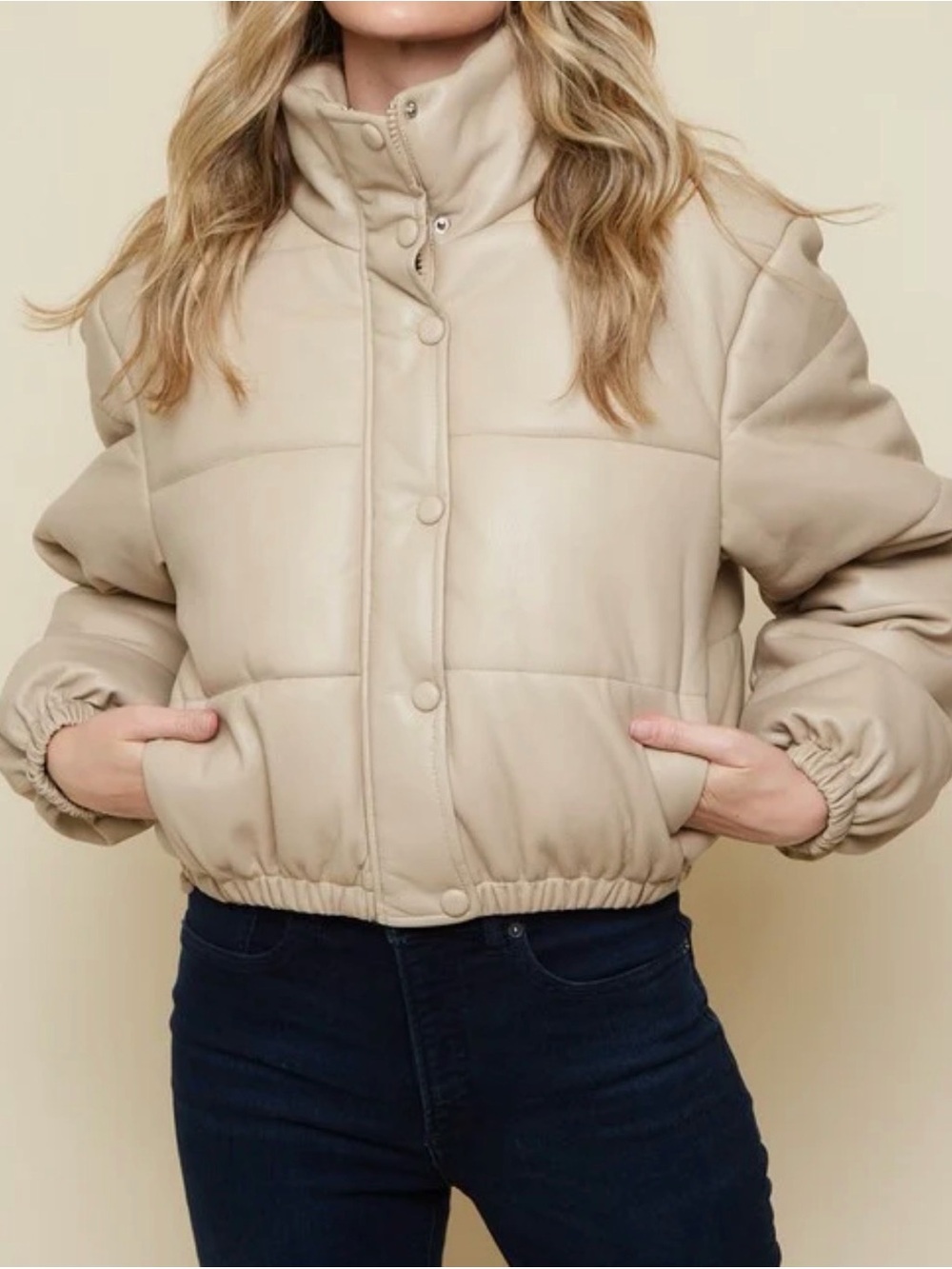 Women's Evelyn Puffer Jacket in Beige
